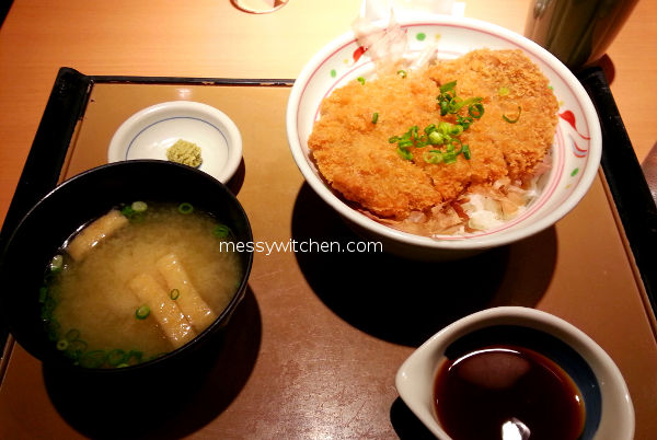 Katsu Donburi (aka Pork Cutlet With Japanese Sauce Rice Bowl) With Miso Soup @ Yayoiken やよい軒, Tokyo
